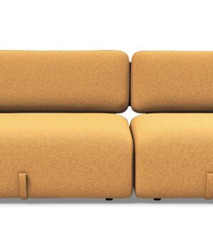 Vogan Sofa bed with backshelf, 536 Bouclé Ochre